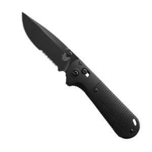 Benchmade 430SBK-02 Redoubt Partially Serrated S/E Folding Knife Black - Black
