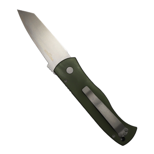 Pro-Tech Knives Shot Show 2024 Emerson CQC7 T/E Automatic Folding Knife Dark Green - Smoky Gray DLC