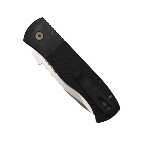 Pro-Tech Knives E7A05 Emerson CQC7 Spear Point Left Handed Automatic Folding Knife Black - Stonewash