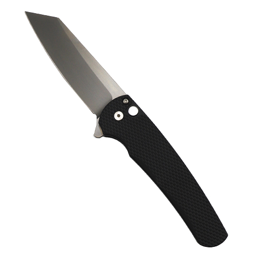 Pro-Tech Knives Malibu Shot Show 2024 Reverse Tanto Manual Flipper Knife Black - Smoky Gray DLC