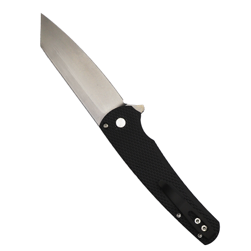 Pro-Tech Knives Malibu Shot Show 2024 Reverse Tanto Manual Flipper Knife Black - Smoky Gray DLC