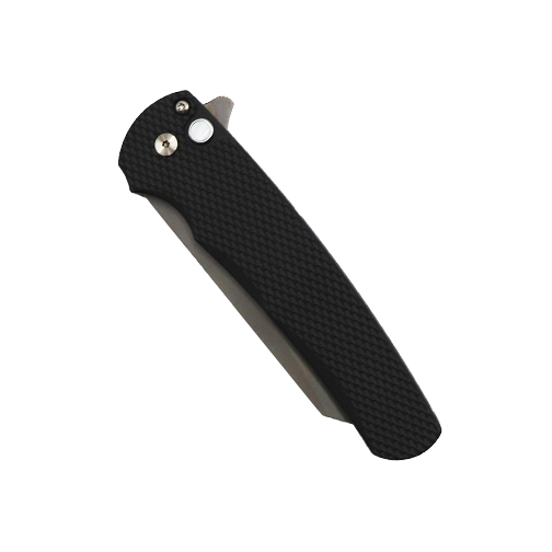 Pro-Tech Knives Malibu Shot Show 2024 Reverse Tanto Manual Flipper Knife Black - Smoky Gray DLC
