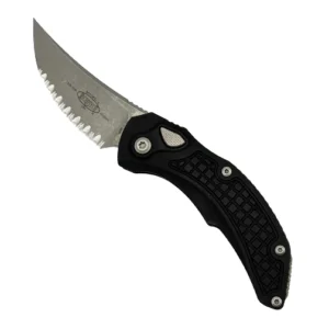 Microtech 268A-12AP Brachial Trailing Point Fully Serrated Automatic Knife Black - Apocalyptic