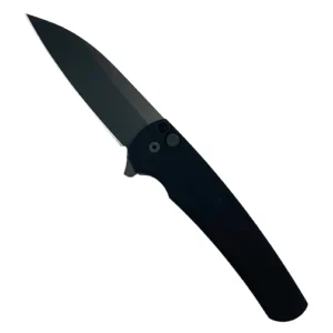 Pro-Tech Malibu Wharncliffe Flipper Knife Black - Black DLC