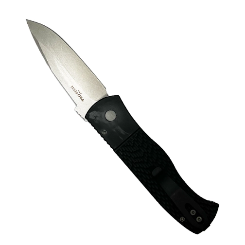 Pro-Tech Knives E7A05 Emerson CQC7 Spear Point Automatic Folding Knife Black - Stonewash
