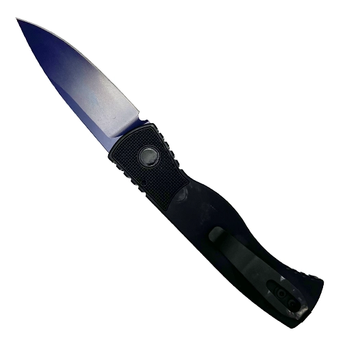 Pro-Tech Knives Tactical Response 2 S/E Automatic Knife Black - Sapphire Blue