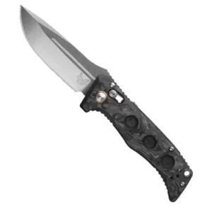 Benchmade 2730-03 Mini Automatic Adamas S/E Manual Folding Knife Marbled Carbon Fiber - Stonewash