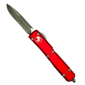 Microtech 121-11APRD Ultratech Partially Serrated S/E Automatic OTF Knife Red - Apocalyptic