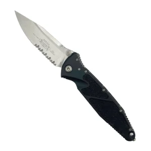Microtech 160-11 SOCOM Elite S/E Partially Serrated Manual Knife Black - Stonewash