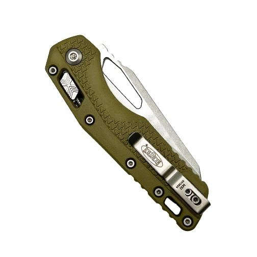 Microtech 210T-10PMOD MSI Sheepsfoot Manual Folding Knife Tri-Grip Polymer OD Green - Stonewash
