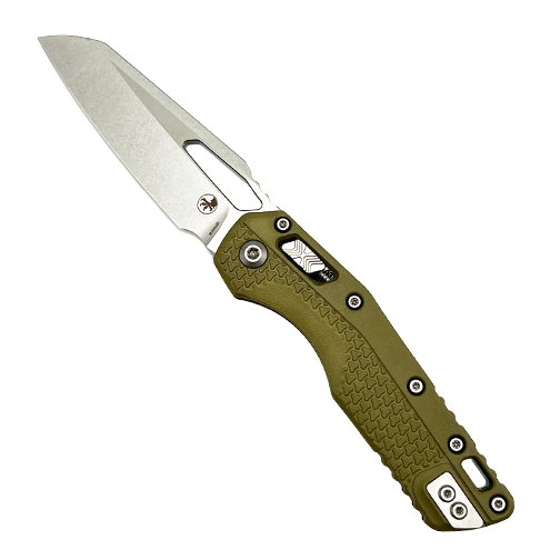 Microtech 210T-10PMOD MSI Sheepsfoot Manual Folding Knife Tri-Grip Polymer OD Green - Stonewash