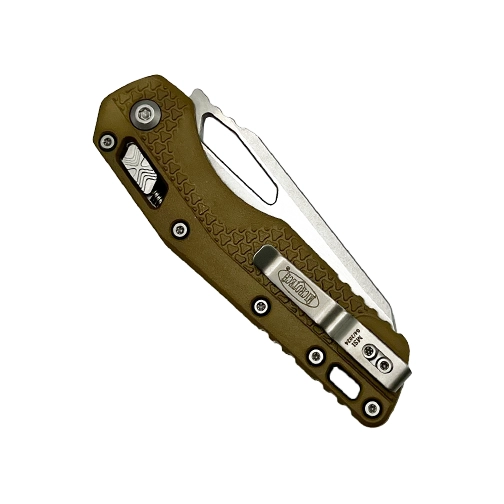 Microtech 210T-11PMDE MSI Sheepsfoot Partially Serrated Manual Folding Knife Tri-Grip Polymer Dark Earth - Stonewash