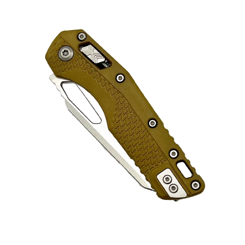 Microtech 210T-11PMDE MSI Sheepsfoot Partially Serrated Manual Folding Knife Tri-Grip Polymer Dark Earth - Stonewash
