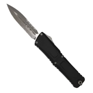 Microtech 1142-11AP Combat Troodon Gen III D/E Partially Serrated OTF Automatic Knife Black - Apocalyptic