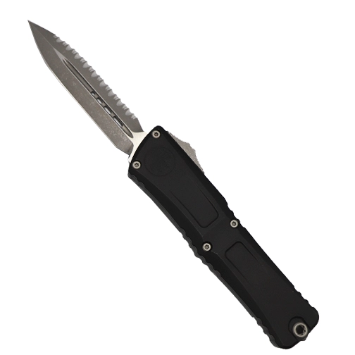 Microtech 1142-12AP Combat Troodon Gen III D/E Fully Serrated OTF Automatic Knife Black - Apocalyptic