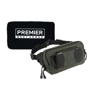 Vertx SOCP Tactical Fanny Pack - Rudder Green & Premier Body Armor Level IIIA Insert Bundle
