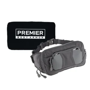 Vertx SOCP Tactical Fanny Pack - Smoke Grey & Premier Body Armor Level IIIA Insert Bundle