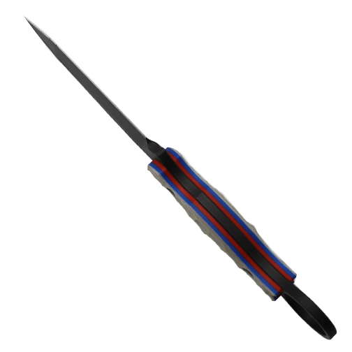 Toor Knives Patriot Serpent T T/E Fixed Blade Knife Red/White/Blue G-10 - Smoke Black KG Gunkote
