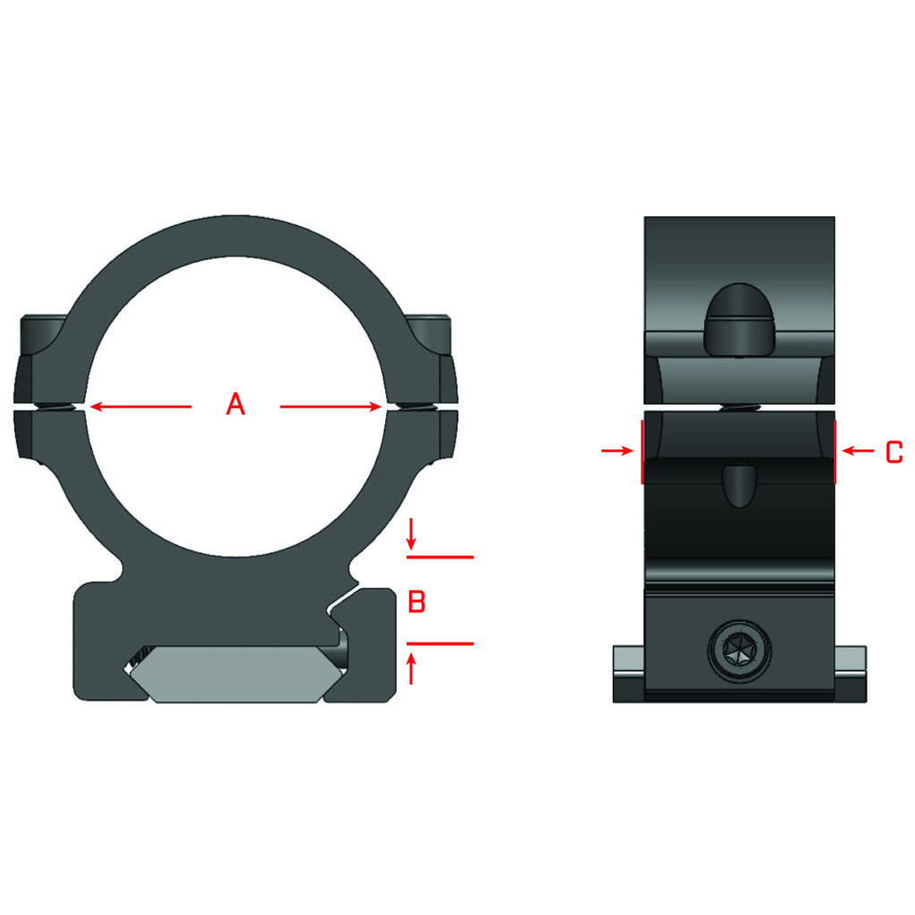Warne Vapor Horizontal Rings - 1 Inch