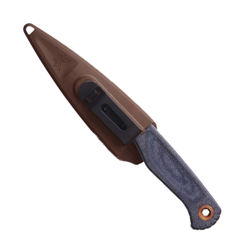 Benchmade 203 Dacian Spear Point Fixed Blade Knife Blue Denim Micarta - Satin