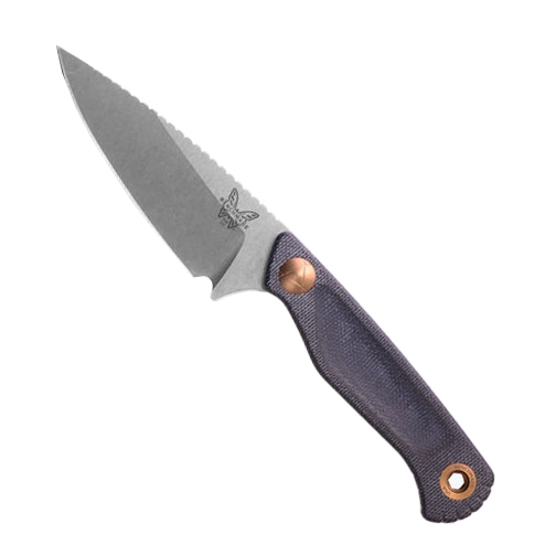 Benchmade 203 Dacian Spear Point Fixed Blade Knife Blue Denim Micarta - Satin