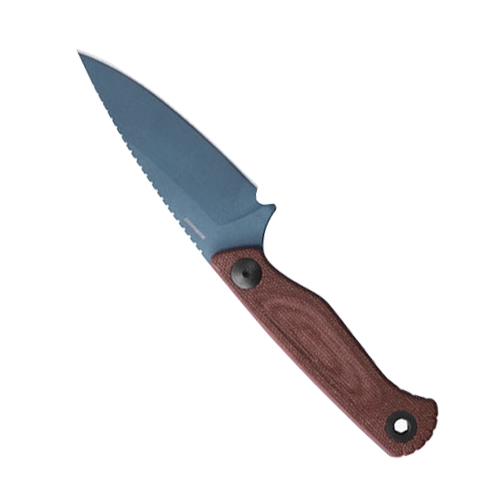 Benchmade 203BT-01 Dacian Spear Point Fixed Blade Knife Brown Canvas Micarta - Blue Cerakote