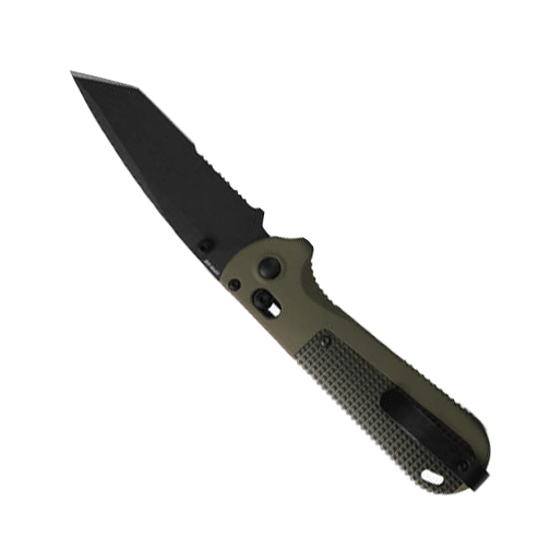 Benchmade 431SBK-1 Redoubt Partially Serrated T/E Folding Knife Ranger Green & Forest Green Grivory - Black