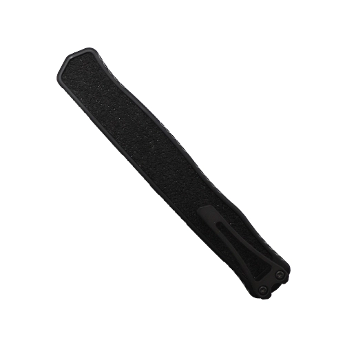 Heretic Knives Cleric II D/E Fully Serrated OTF Automatic Knife Black - Black DLC