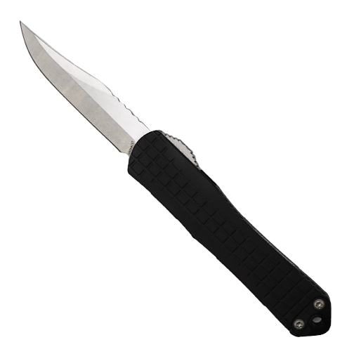 Heretic Knives Manticore S Bowie OTF Automatic Knife Black - Stonewash
