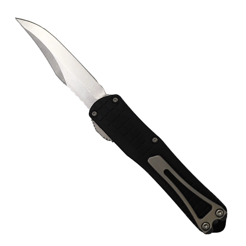 Heretic Knives Manticore S Bowie OTF Automatic Knife Black - Stonewash