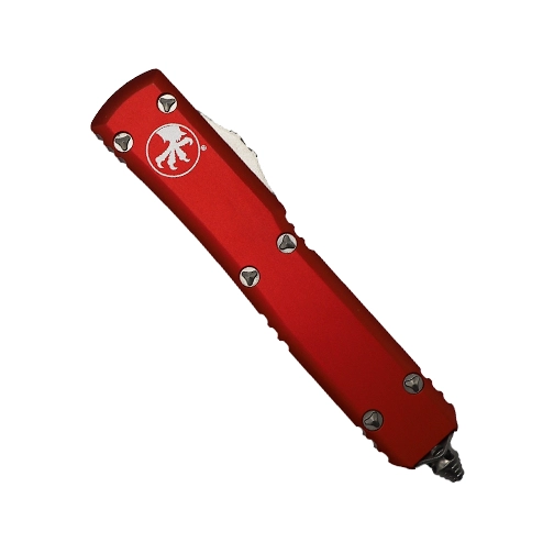 Microtech 123-11RD Ultratech T/E Partially Serrated OTF Automatic Knife Red - Stonewash