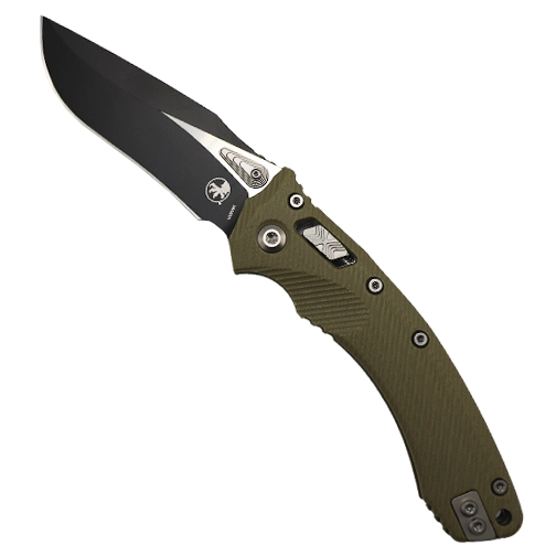 Microtech 137RL-1FLGTOD Amphibian S/E RAM-LOK Manual Folding Knife Fluted OD Green G-10 - Black