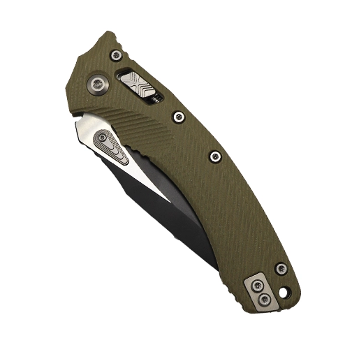 Microtech 137RL-1FLGTOD Amphibian S/E RAM-LOK Manual Folding Knife Fluted OD Green G-10 - Black