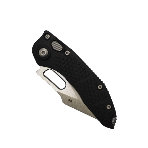 Microtech 169-12 Stitch Wharncliffe Point Fully Serrated Automatic Knife Black - Stonewash