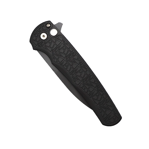 Pro-Tech Knives Malibu Blade Show 2024 Button Lock Folding Knife Nexus Black Aluminum - Black