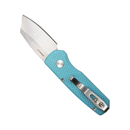 Pro-Tech Knives Runt 5 Reverse Tanto Automatic Folding Knife Textured Blue - Stonewash