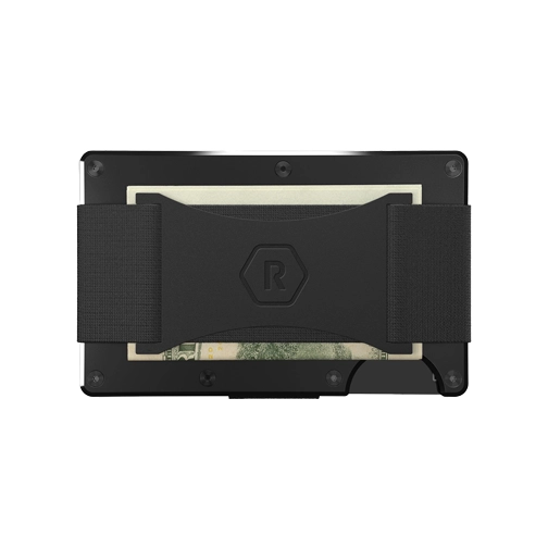 Ridge Wallet Black Aluminum w/ Cash Strap