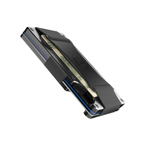 Ridge Wallet Black Aluminum w/ Cash Strap