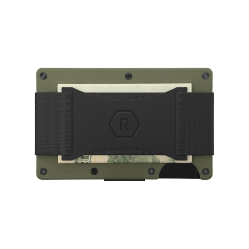 Ridge Wallet Matte Olive Titanium w/ Money Clip
