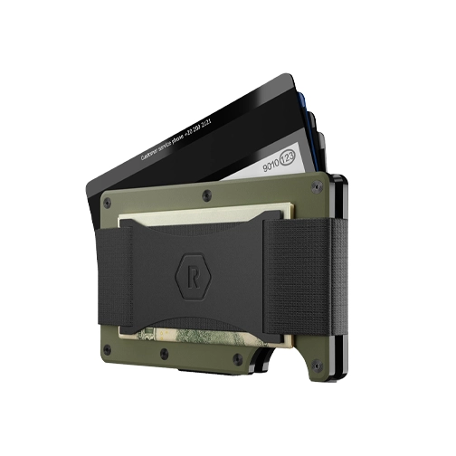 Ridge Wallet Matte Olive Titanium w/ Money Clip