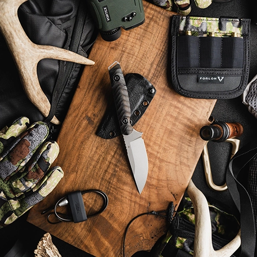 Toor Knives Field 3.0 S/E Fixed Blade Knife Ebony w/ Brass Liner - Stonewash
