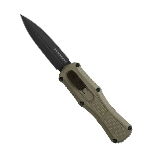 Benchmade 3375GY-1 Mini Claymore D/E OTF Automatic Knife Ranger Green Grivory - Smoke Gray