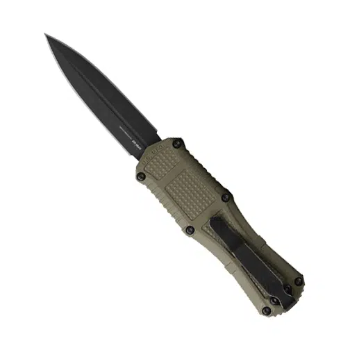 Benchmade 3375GY-1 Mini Claymore D/E OTF Automatic Knife Ranger Green Grivory - Smoke Gray
