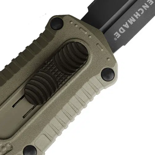 Benchmade 3375GY-1 Mini Claymore D/E OTF Automatic Knife Ranger Green Grivory - Smoke Gray