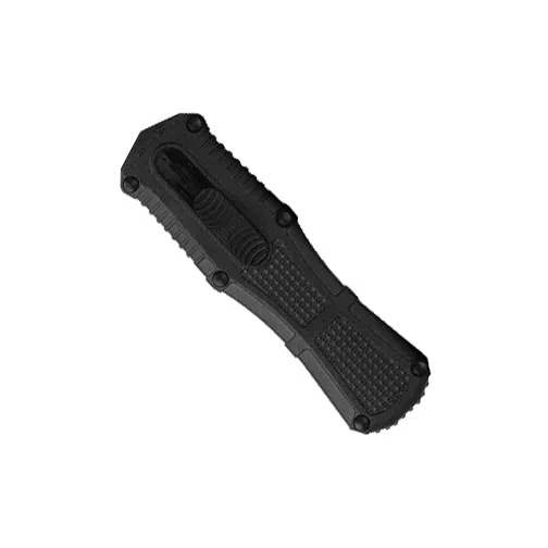 Benchmade 3375GY Mini Claymore D/E OTF Automatic Knife Black Grivory - Smoke Gray