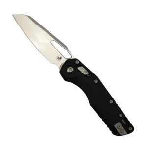 Microtech 210-10FL MSI Sheepsfoot RAM-LOK Manual Folding Knife Fluted Black Aluminum - Stonewash
