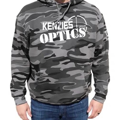 Black on Ammo & Kenzie's Optics Fleece Lined Slate Camo Hoodie