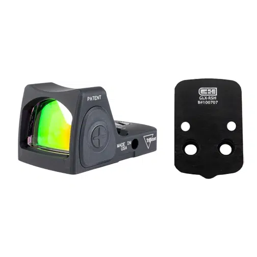 Trijicon RM07-C-700679 Adjustable LED RMR Type 2 & C&H Precision Glock MOS V4 MIL/LEO Adapter Plate Bundle