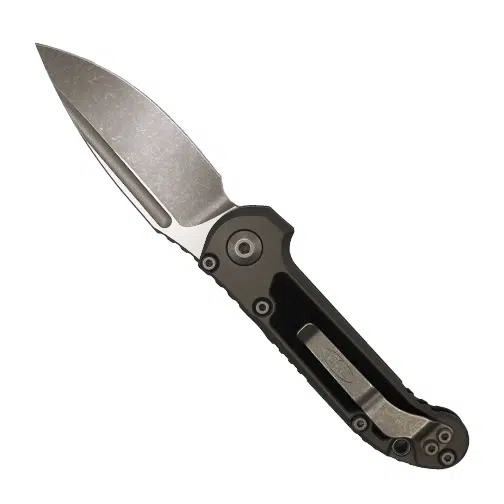 Microtech 1135-10APNC LUDT Gen III S/E Automatic Folding Knife Natural Clear Black & Grey - Apocalyptic