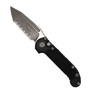 Microtech 1136-12AP LUDT Gen III Fully Serrated T/E Automatic Folding Knife Black - Apocalyptic
